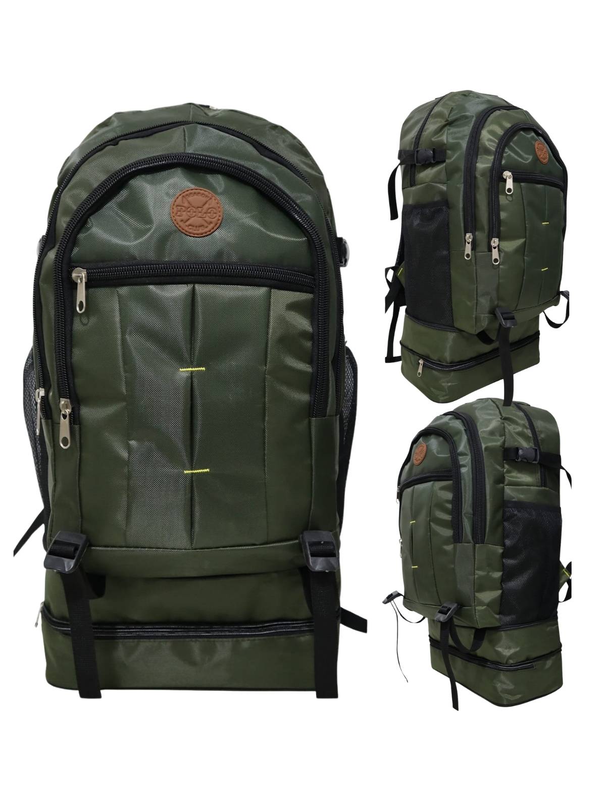 POLO 90LT DAĞCI DİPLİ Polo Dağcı 90LT Dipli Körüklü Büyük Boy Kamp Çantası Yeşil - Görsel 1