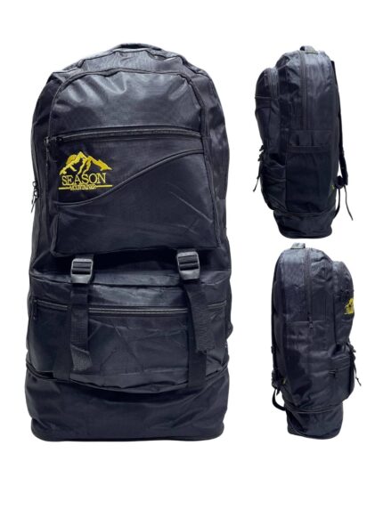 Sezon Dağcı Körüklü Kamp Çantası Siyah