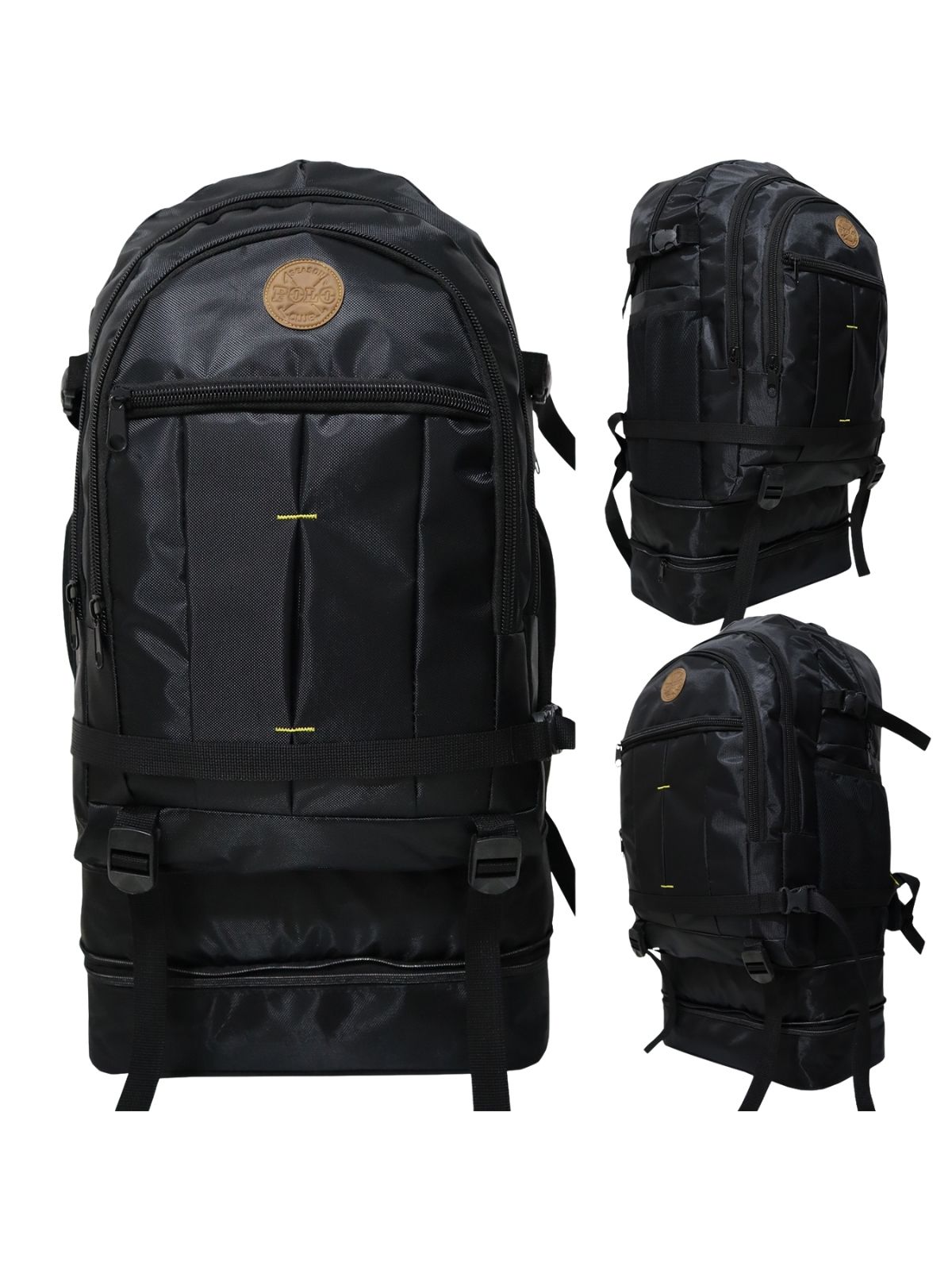 POLO DAĞCI DİPLİ Polo Dağcı 90LT Dipli Körüklü Büyük Boy Kamp Çantası Siyah - Görsel 1